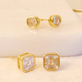 Bella Bezel Stud Earrings Set Of 2